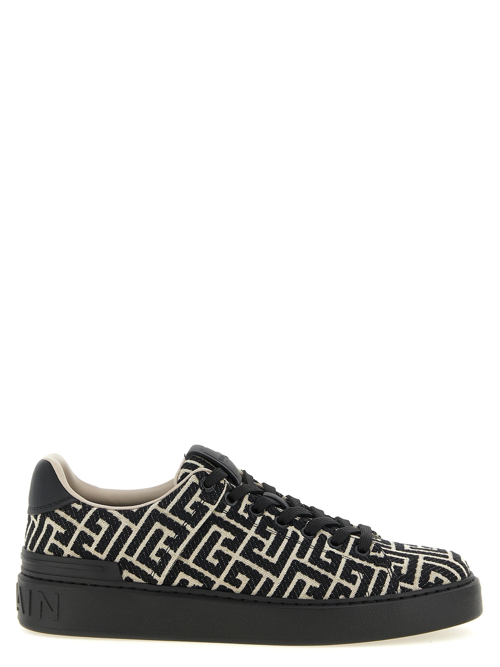 Balmain B-Court Βαμβακερά Sneakers σε Λευκό και Μαύρο