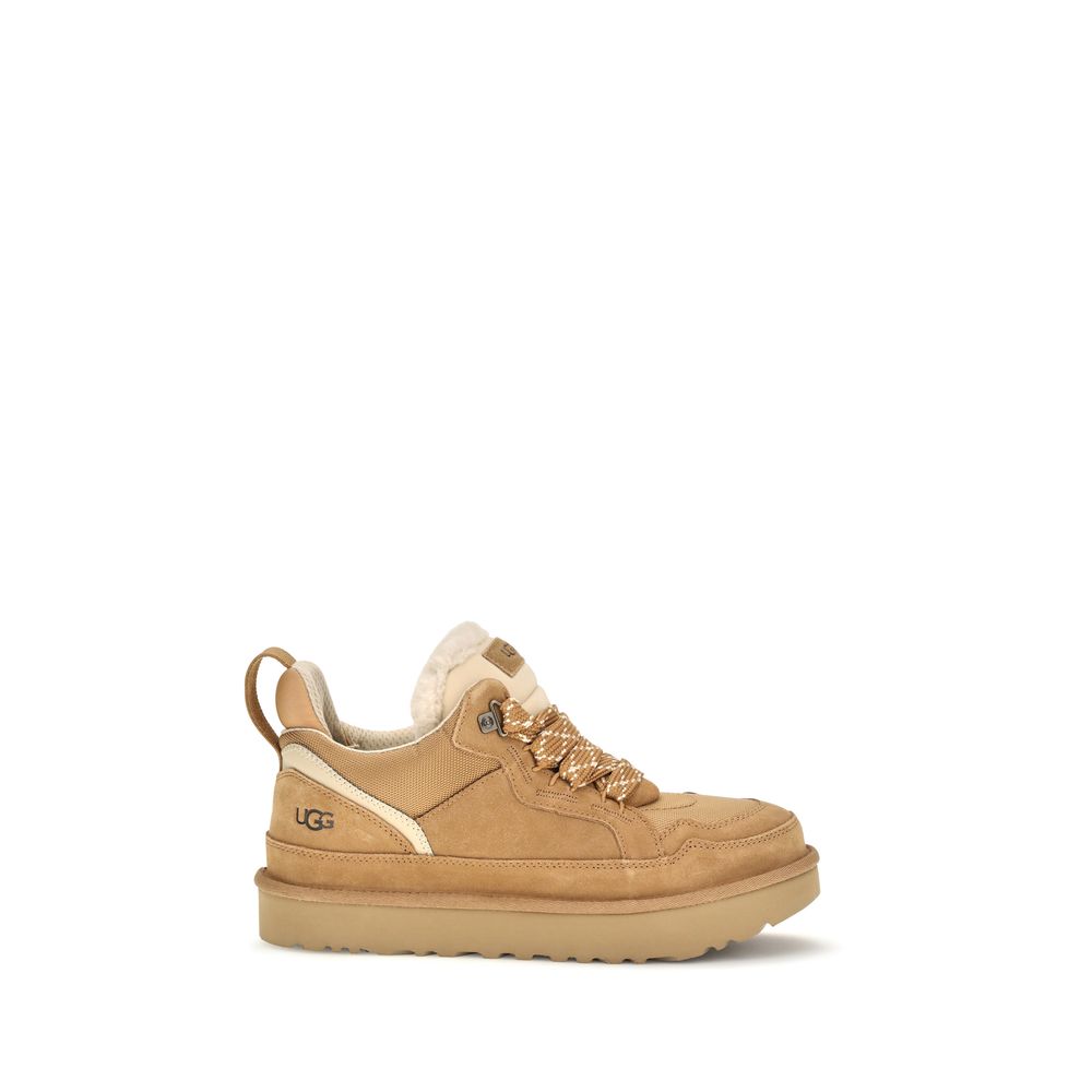 UGG Suede and Recycled Textile Chunky Sneakers in Beige