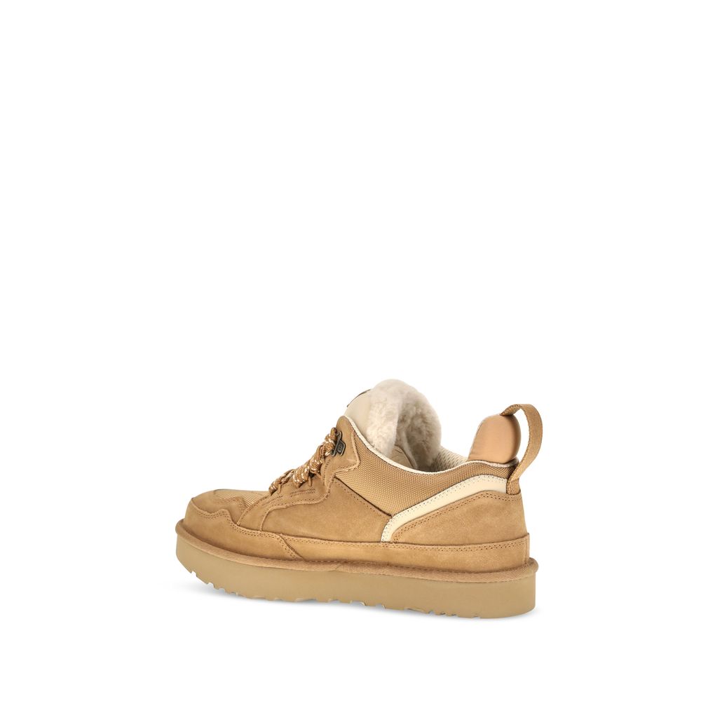 UGG Suede and Recycled Textile Chunky Sneakers in Beige