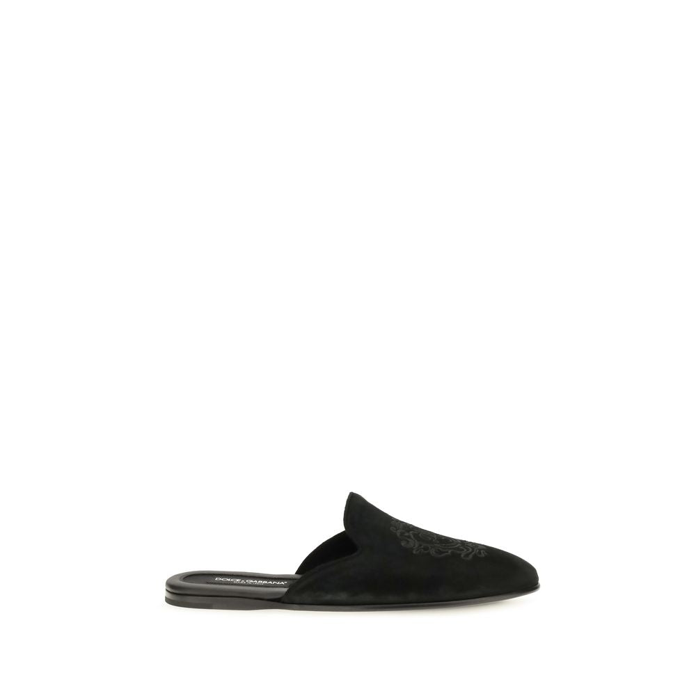 Dolce & Gabbana Calf Leather Mules in Black