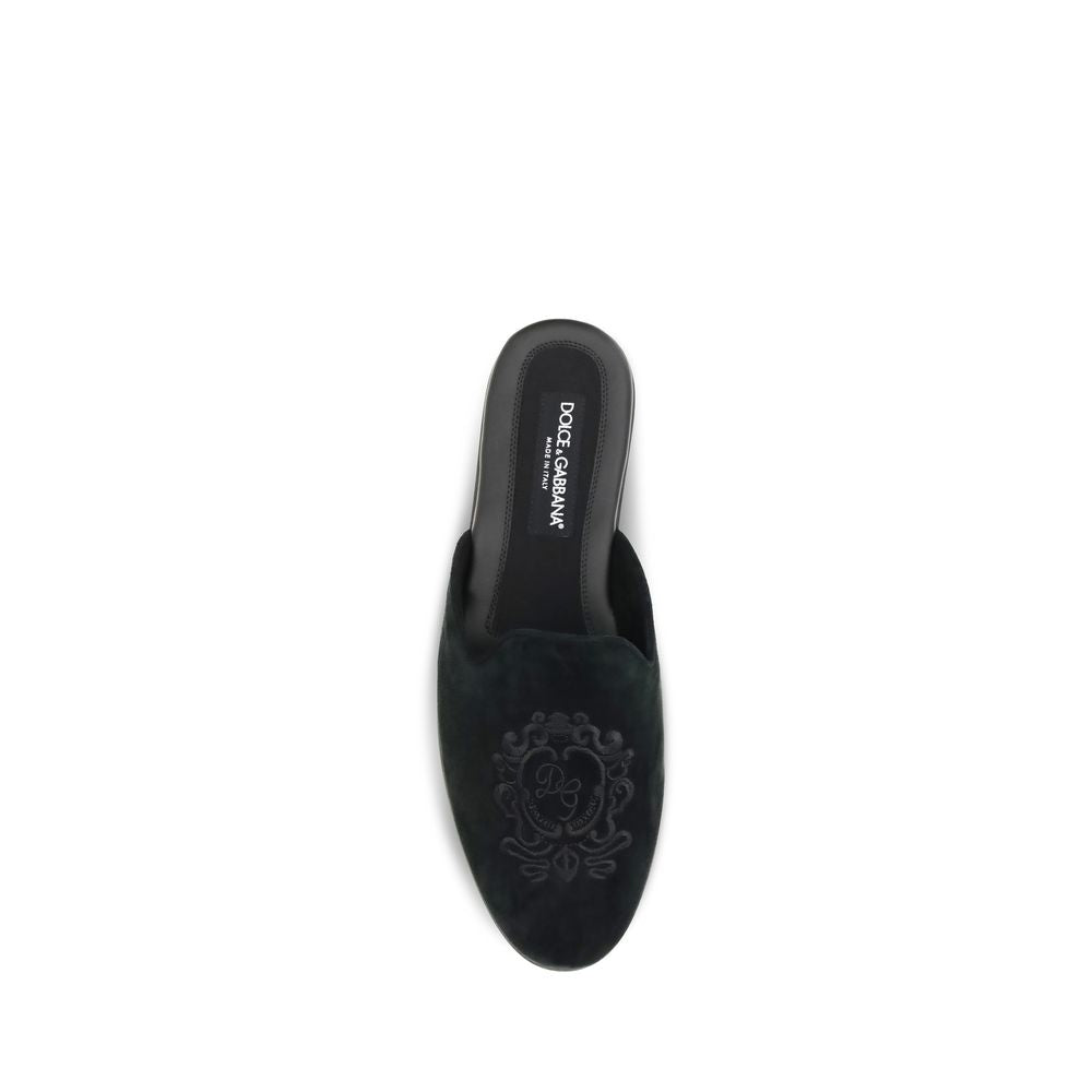 Dolce & Gabbana Calf Leather Mules in Black