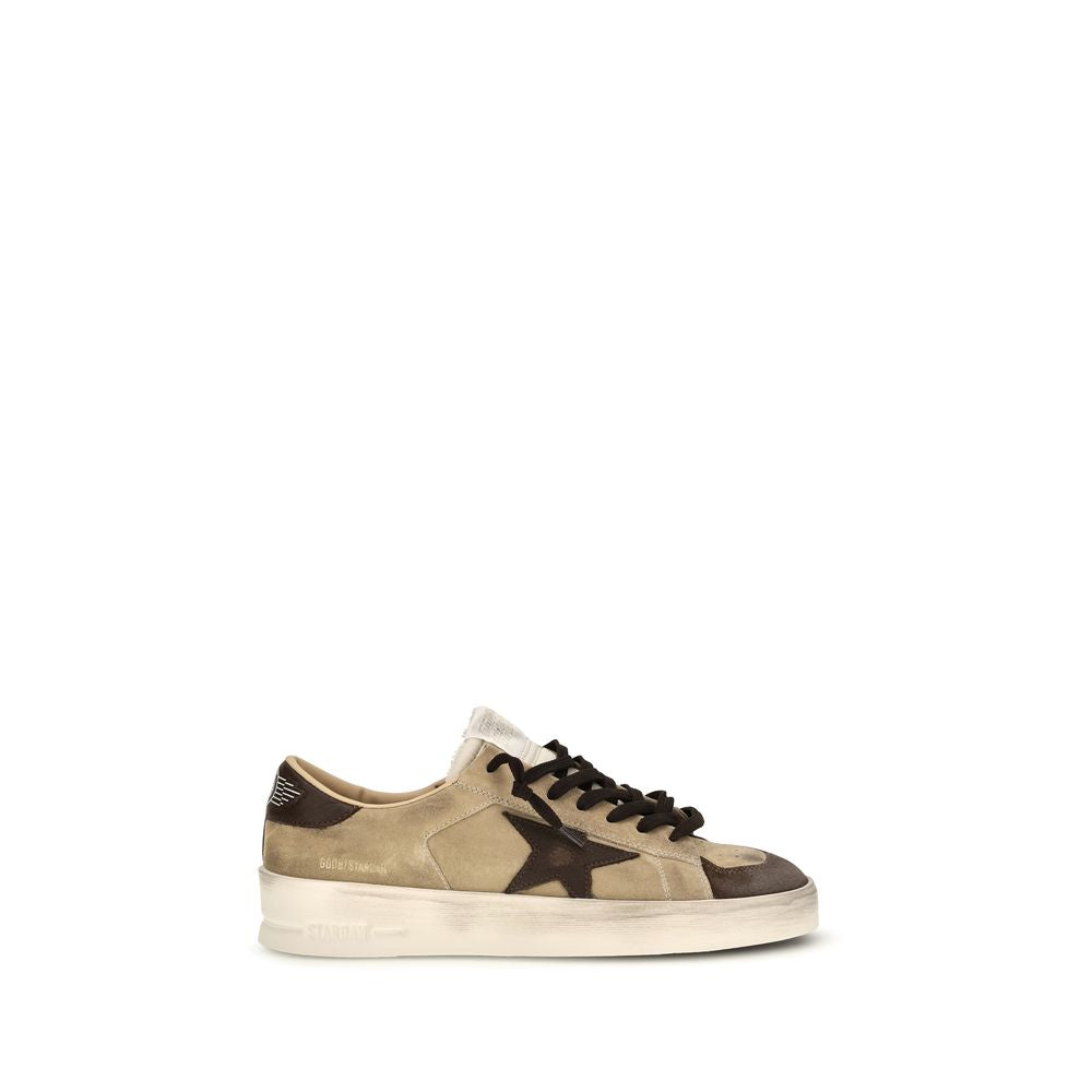 Golden Goose Stardan Calf Leather Sneakers in Beige