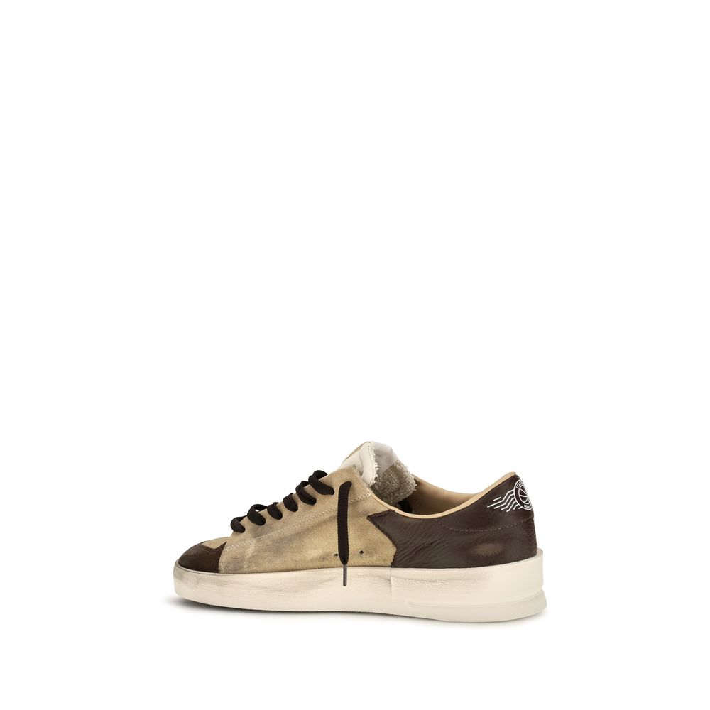 Golden Goose Stardan Calf Leather Sneakers in Beige