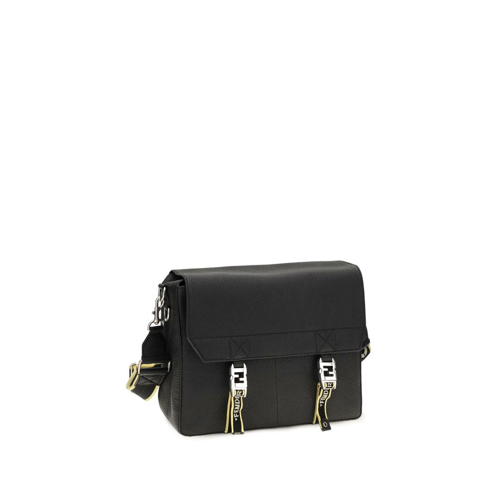 Fendi Calf Leather Shoulder Bag in Black