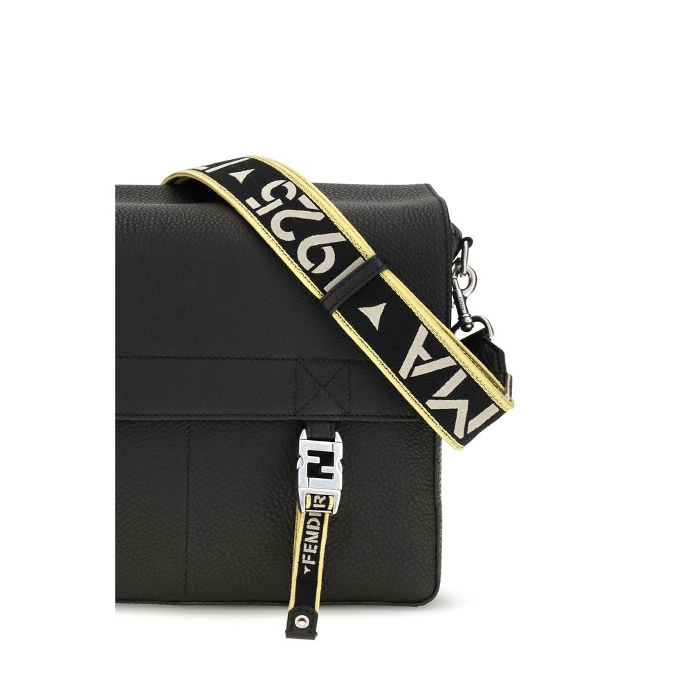 Fendi Calf Leather Shoulder Bag in Black