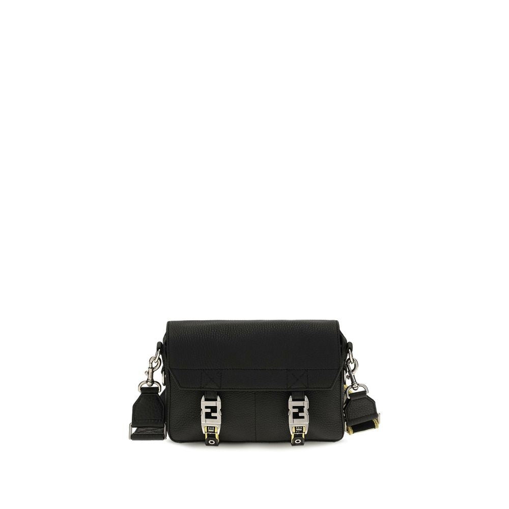 Fendi Calf Leather Shoulder Bag in Black
