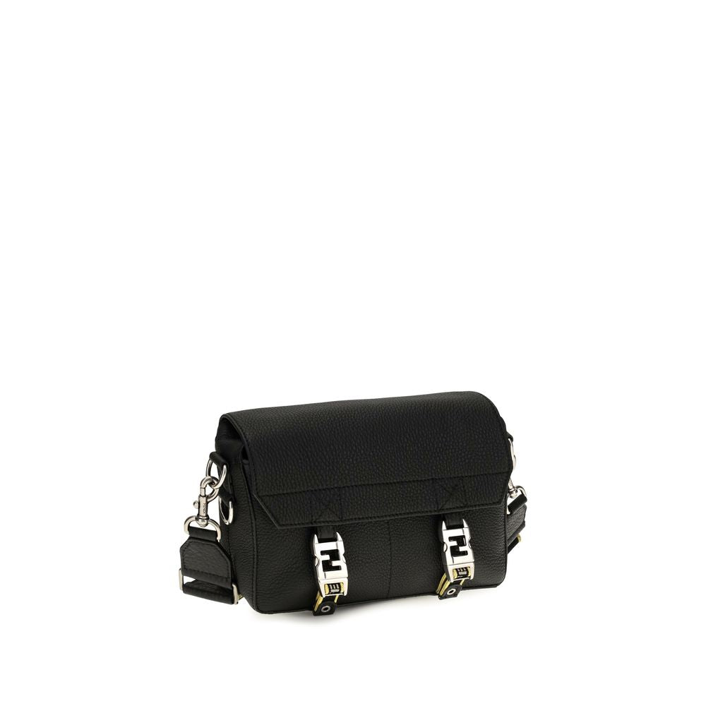 Fendi Calf Leather Shoulder Bag in Black