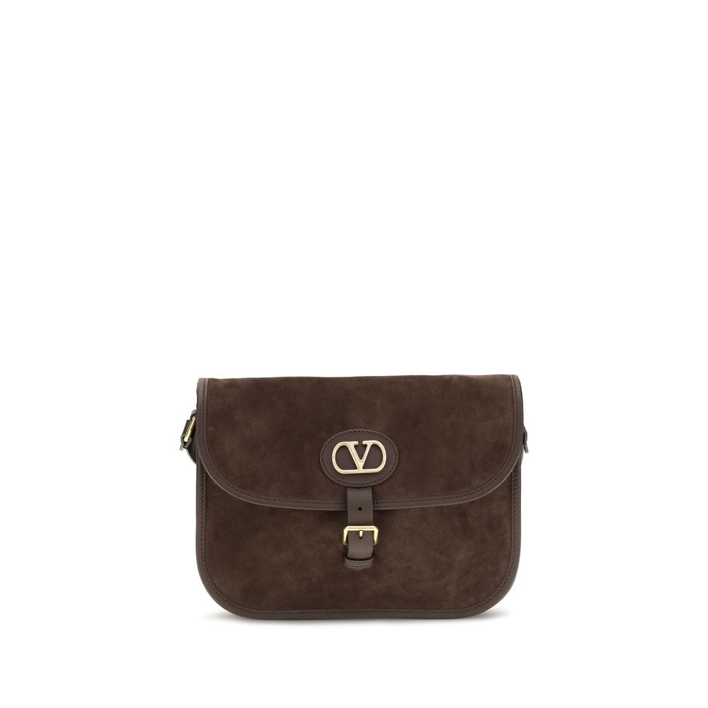Valentino Garavani Calf Leather Shoulder Bag in Brown