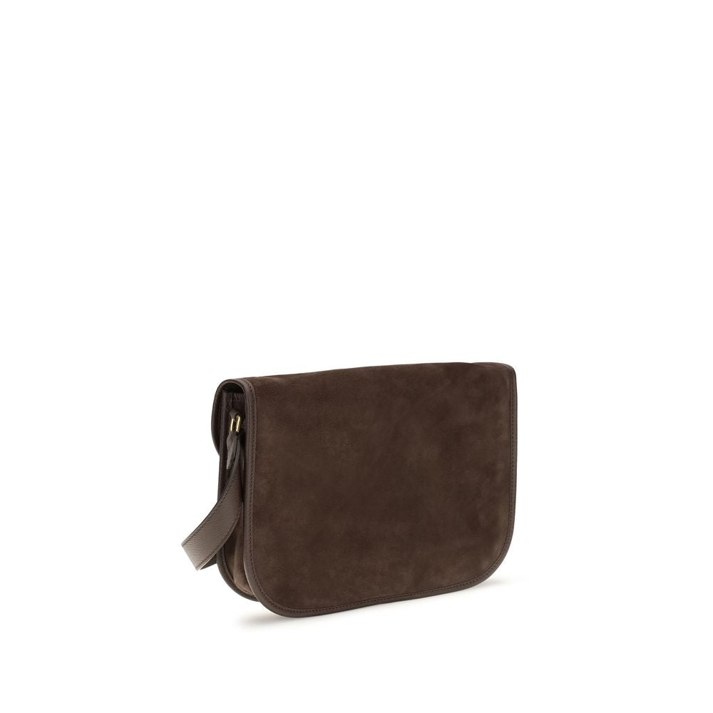 Valentino Garavani Calf Leather Shoulder Bag in Brown