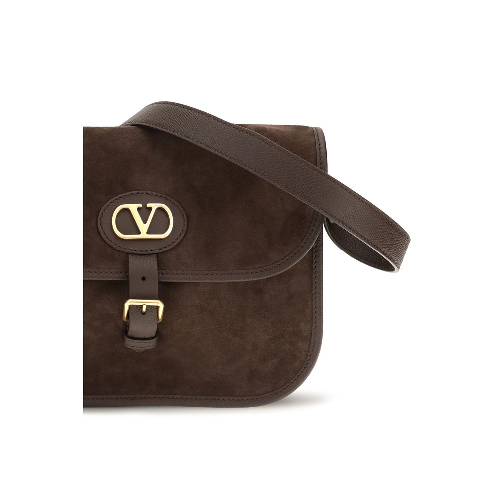 Valentino Garavani Calf Leather Shoulder Bag in Brown