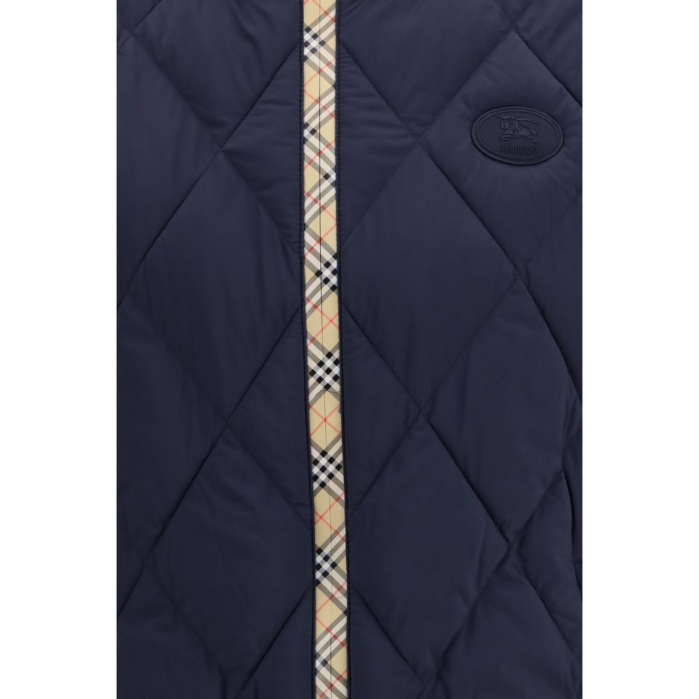 Burberry Polyamide Sleeveless Jacket in Blue