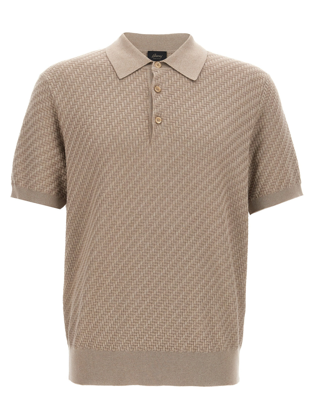 Brioni Cotton-Silk Polo Shirt in Beige