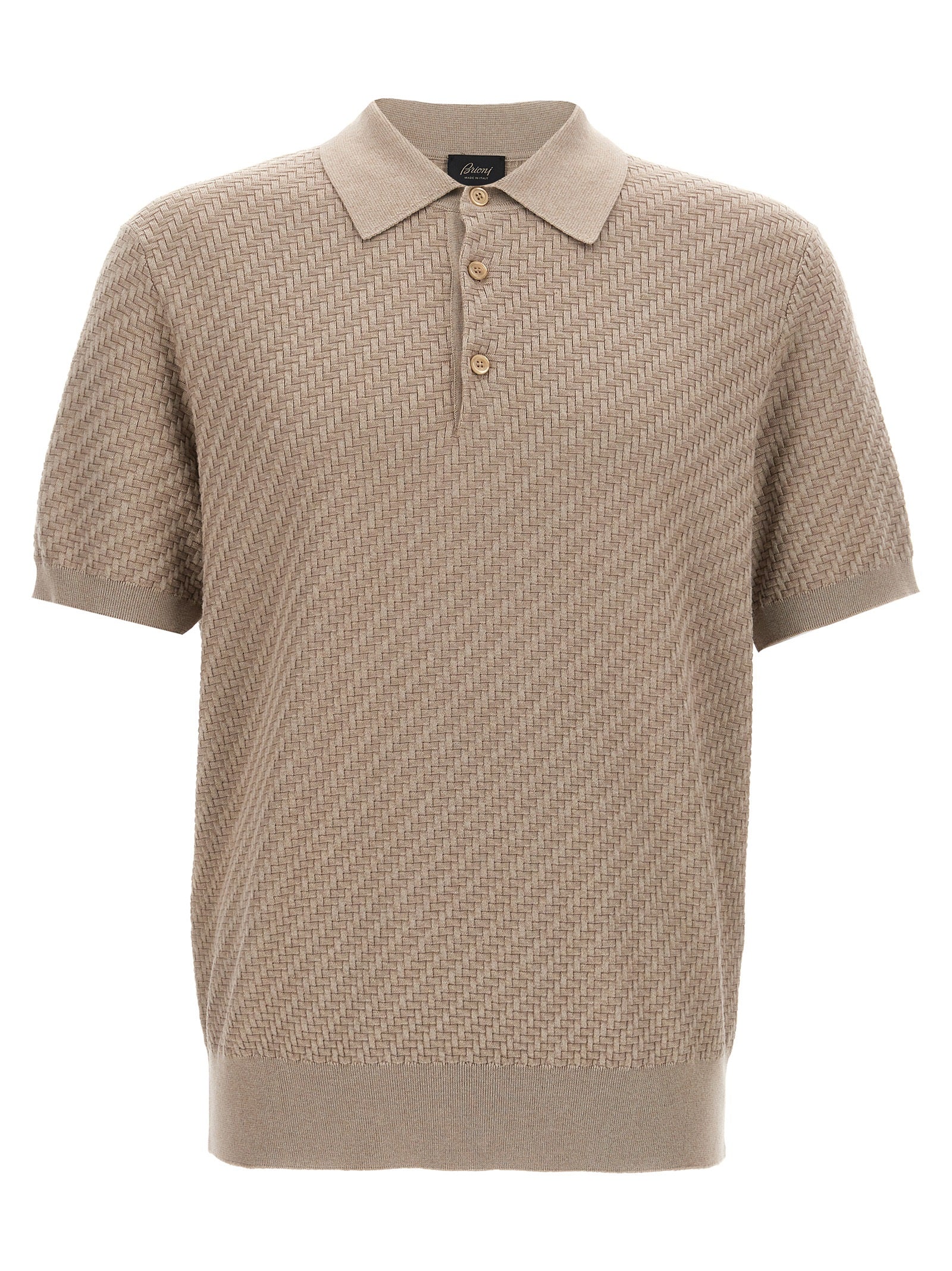 Brioni Βαμβακερό-Μεταξένιο Polo σε Μπεζ