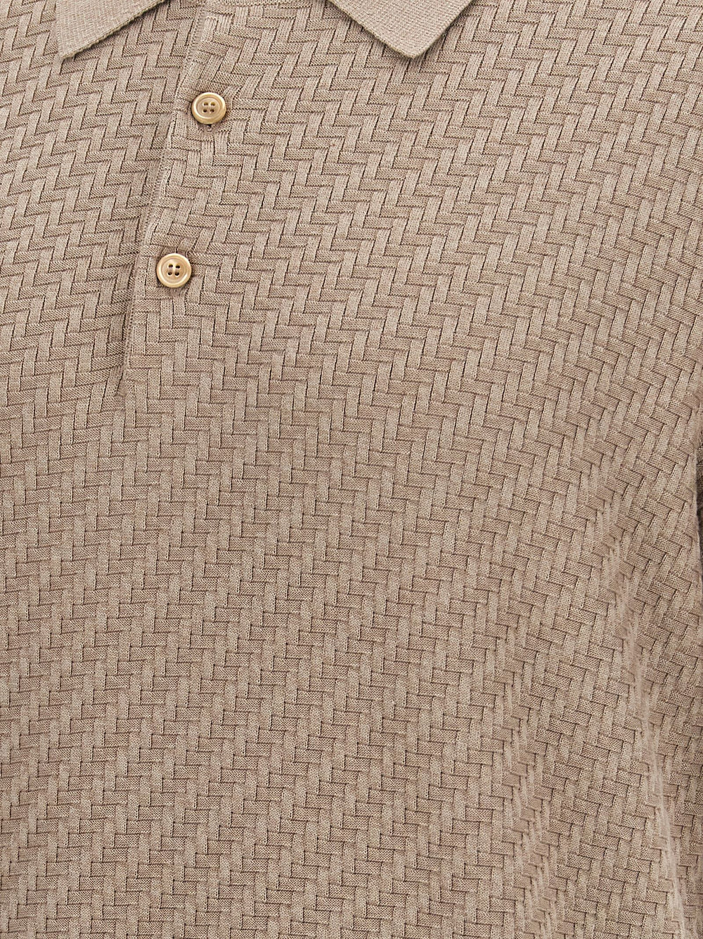 Brioni Cotton-Silk Polo Shirt in Beige