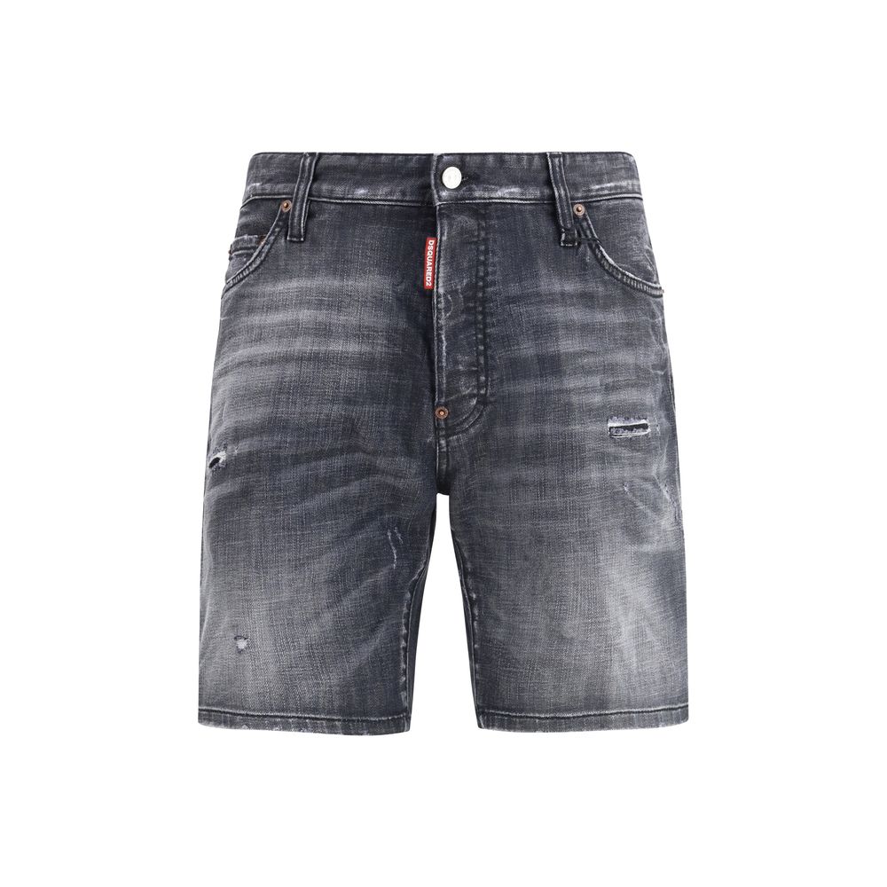 Dsquared² Βαμβακερά Σορτς Bermuda σε Μαύρο