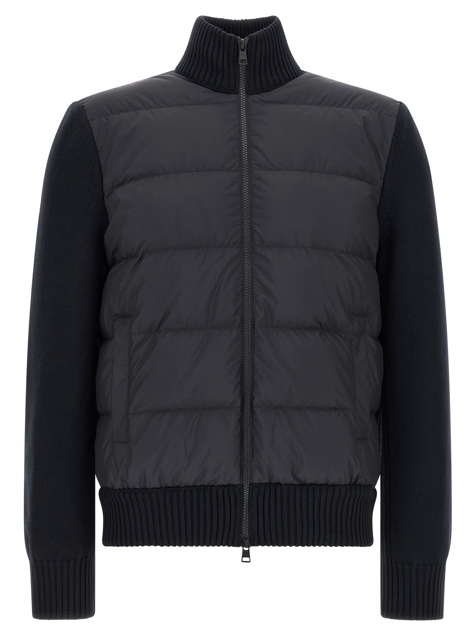 Moncler Ζακέτα με Καπιτονέ Μπροστά σε Μπλε