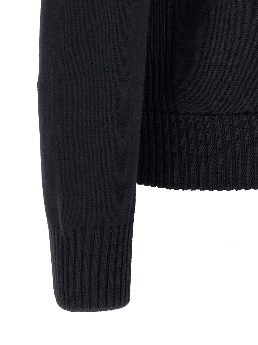 Moncler Quilted-Front Cardigan in Blue