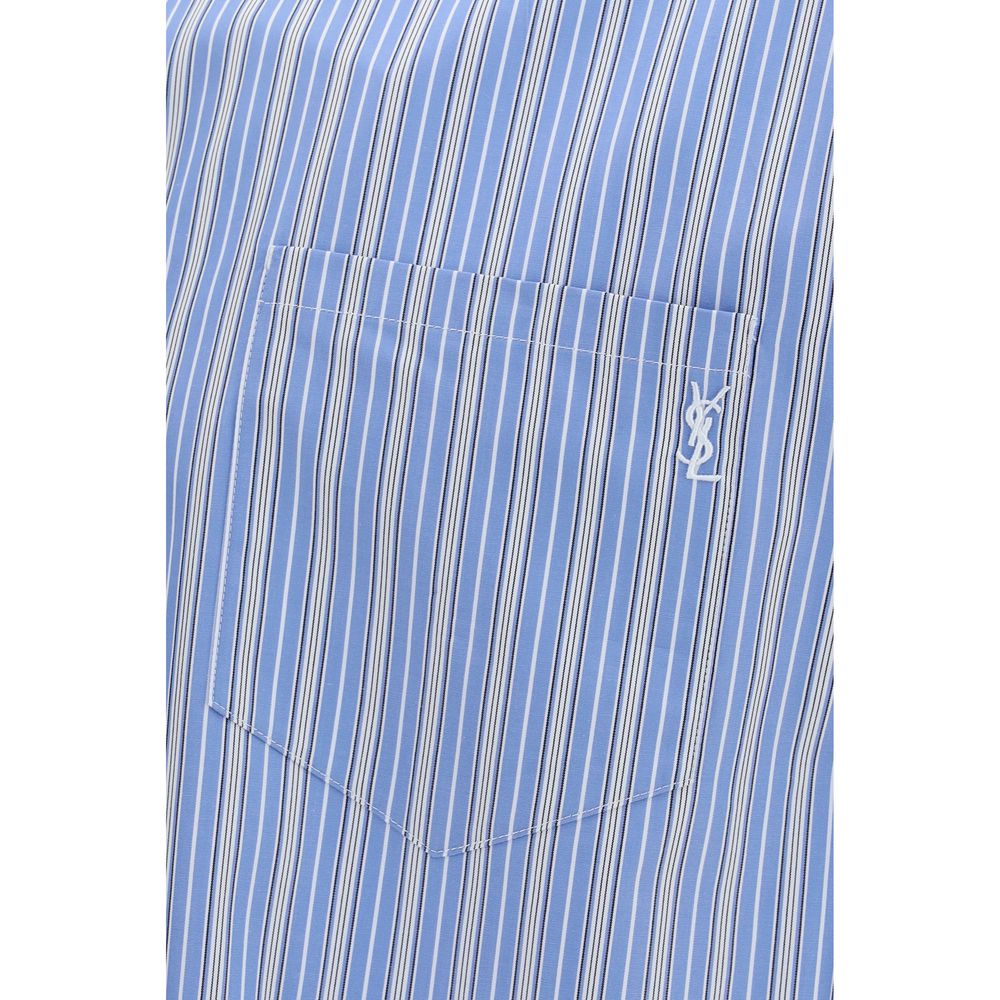 Saint Laurent Cotton Striped Shirt in Blue