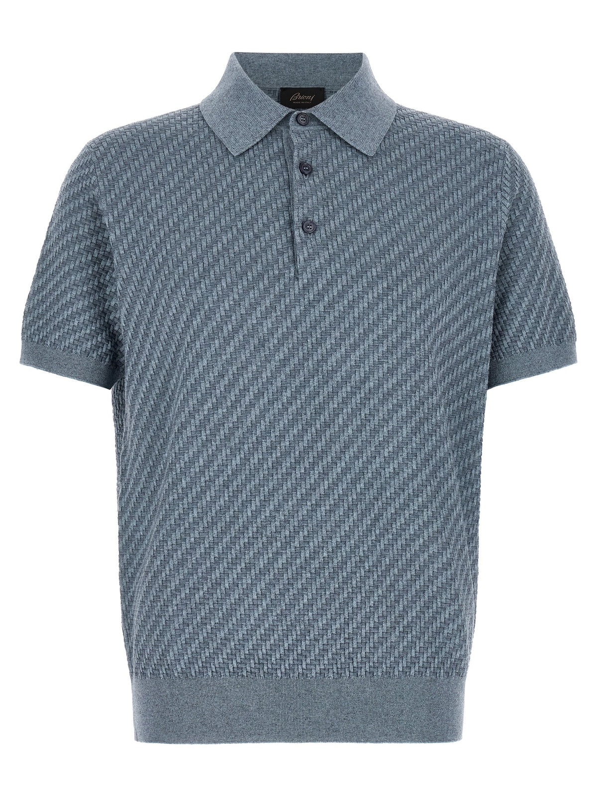 Brioni Polo από Βαμβάκι, Μετάξι και Κασμίρ σε Μπλε