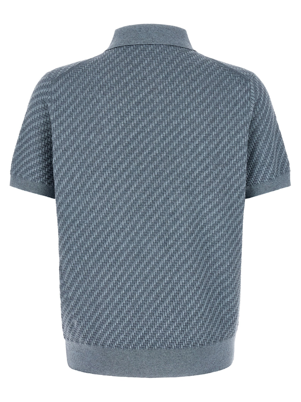 Brioni Cotton, Silk and Cashmere Polo Shirt in Blue