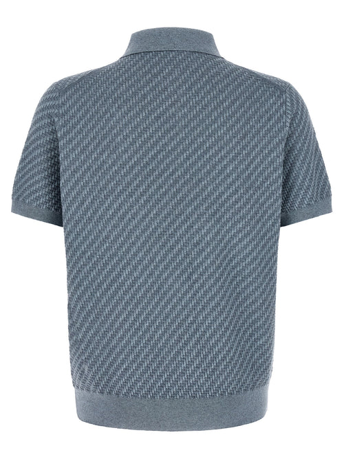 Brioni Polo από Βαμβάκι, Μετάξι και Κασμίρ σε Μπλε