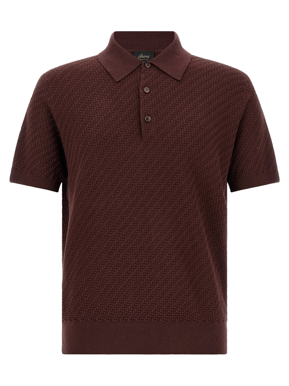 Brioni Cotton, Silk and Cashmere Polo Shirt in Purple