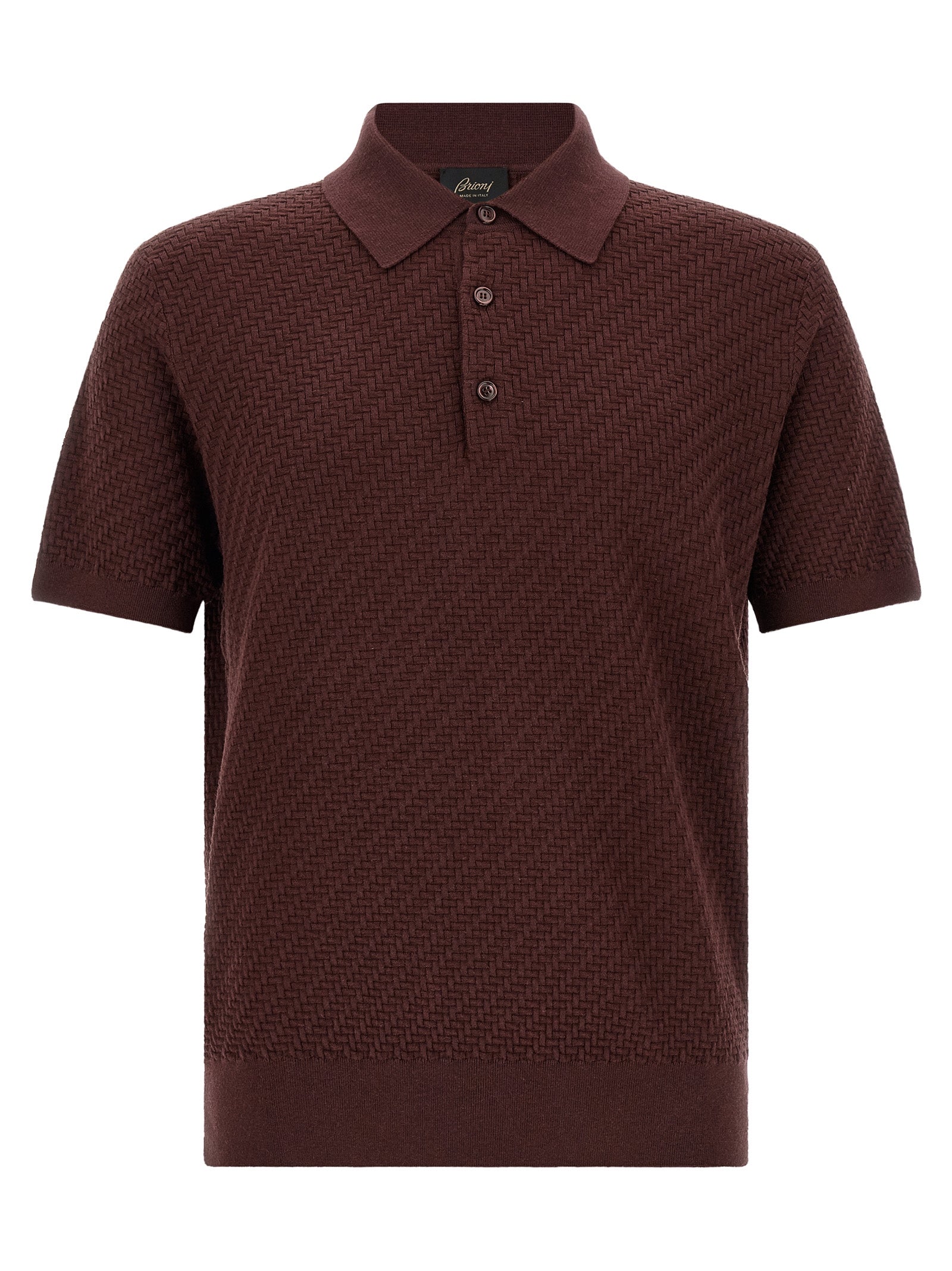 Brioni Polo από Βαμβάκι, Μετάξι και Κασμίρι σε Μοβ