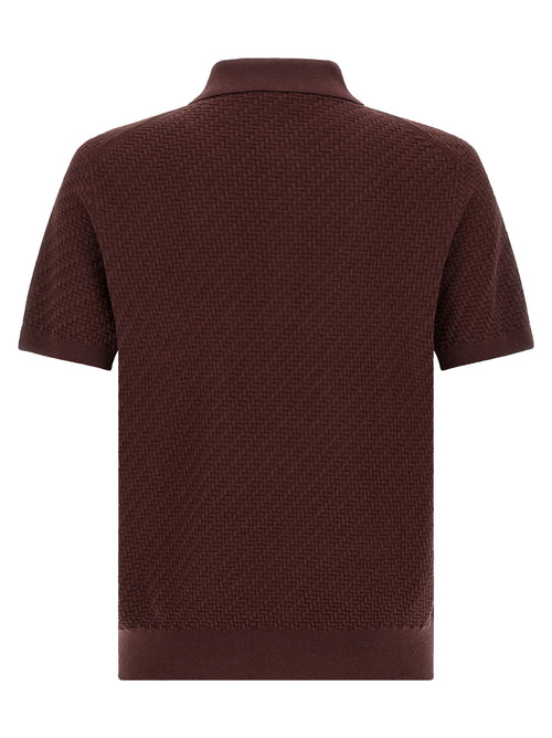 Brioni Polo από Βαμβάκι, Μετάξι και Κασμίρι σε Μοβ
