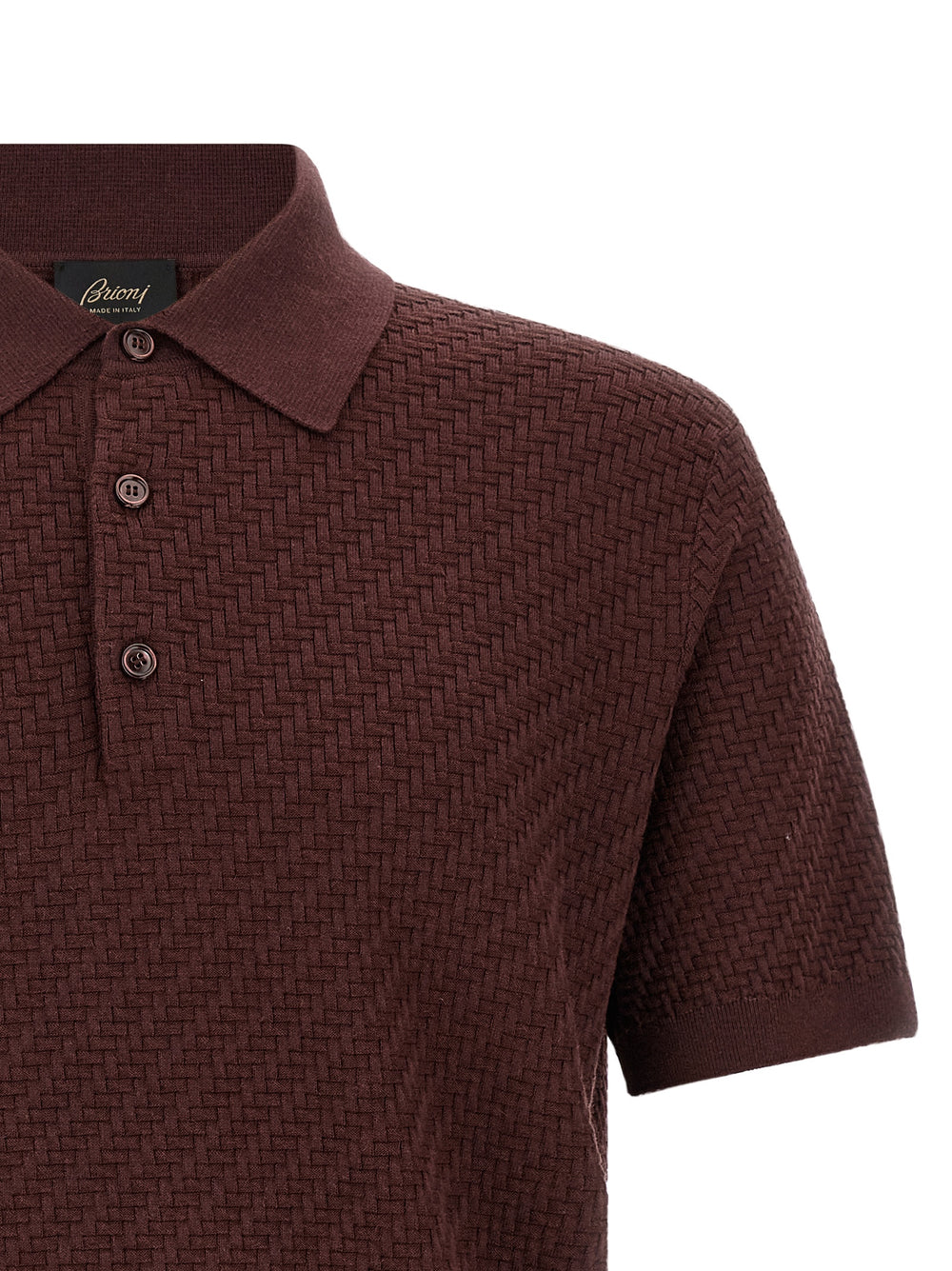 Brioni Cotton, Silk and Cashmere Polo Shirt in Purple