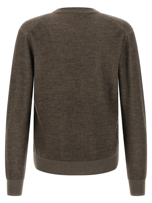 Brioni Cashmere and Wool Cardigan in Brown