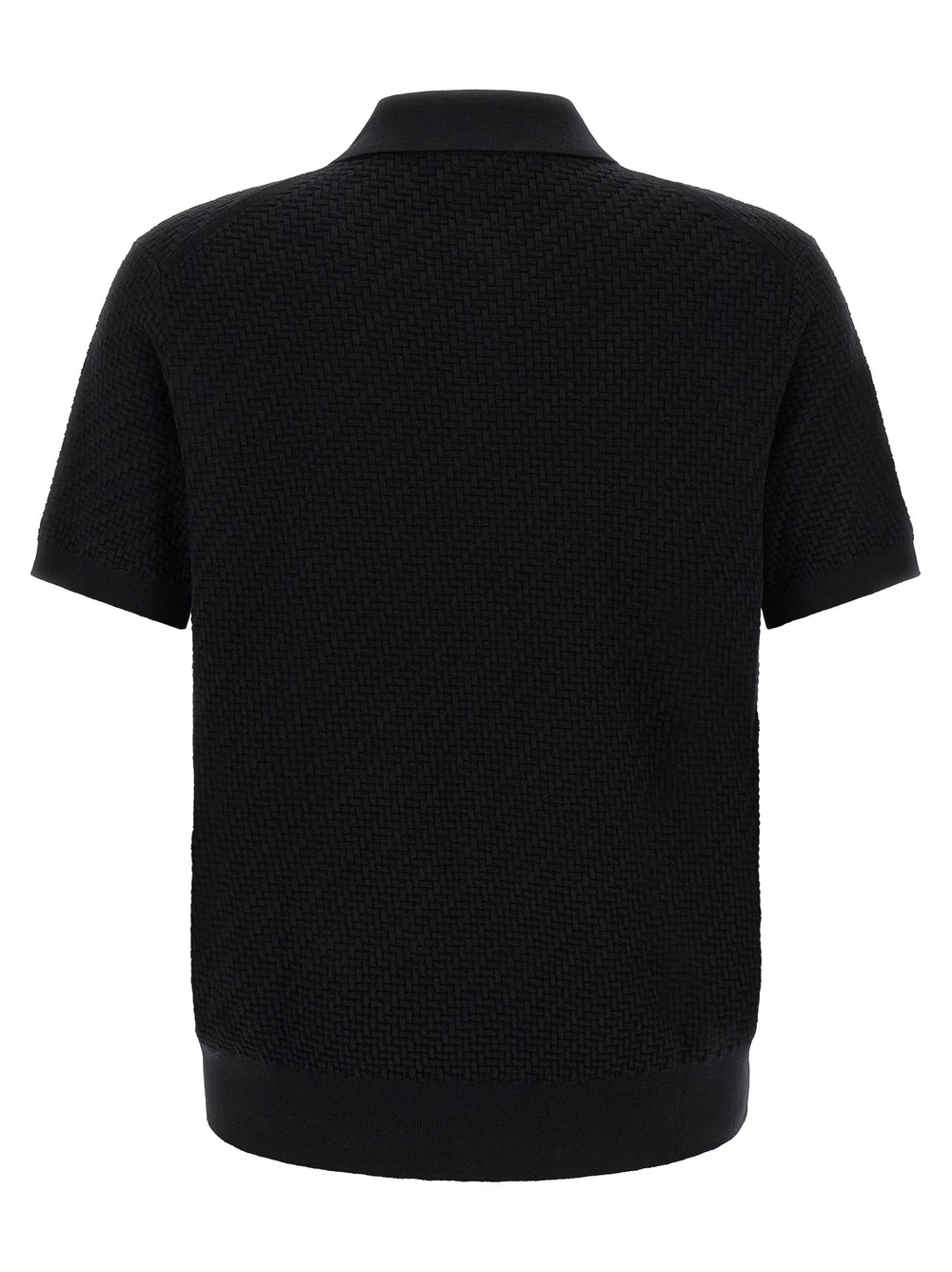 Brioni Cotton, Silk and Cashmere Polo Shirt in Black