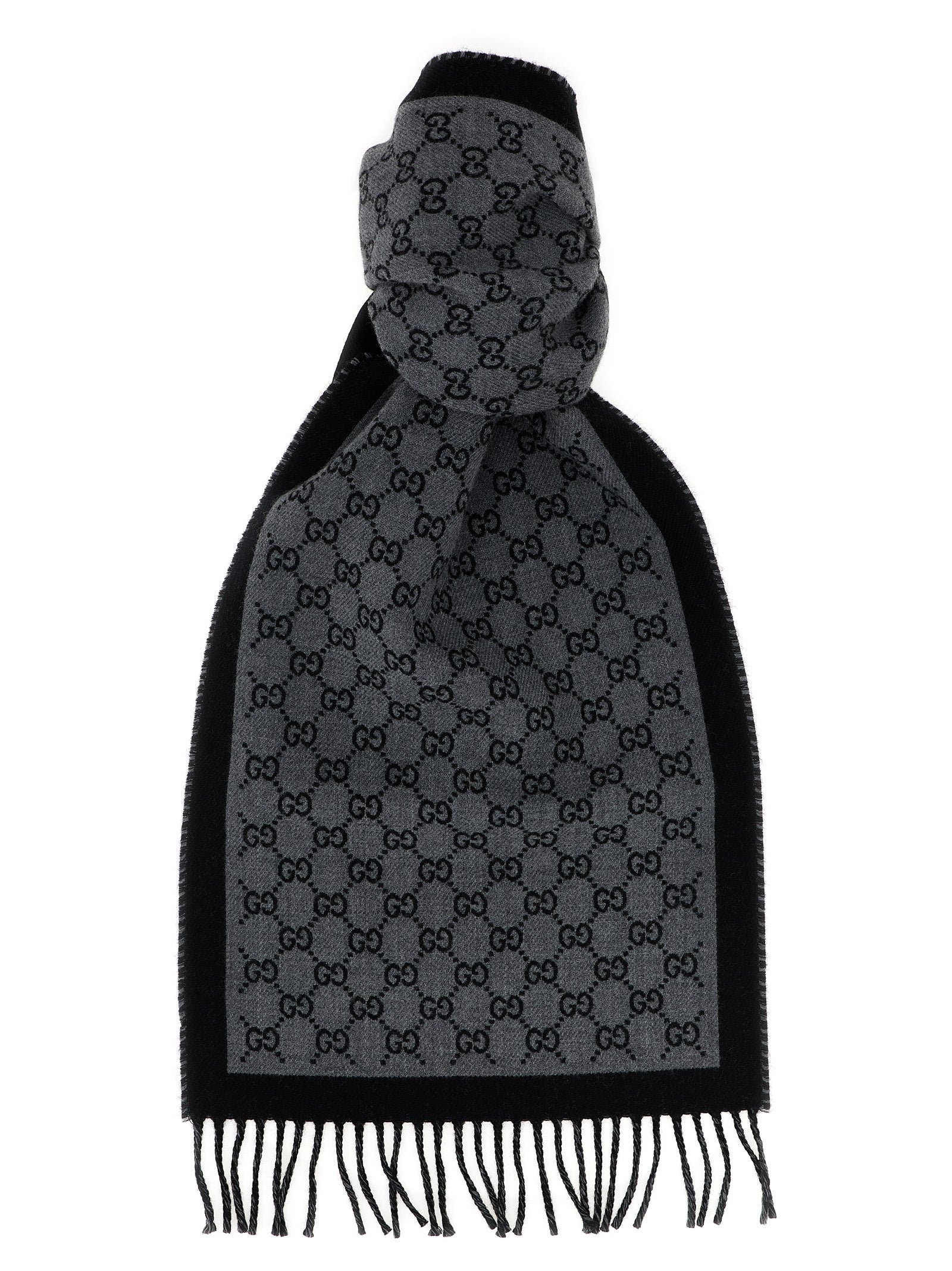Gucci 100% Wool Scarf in Grey