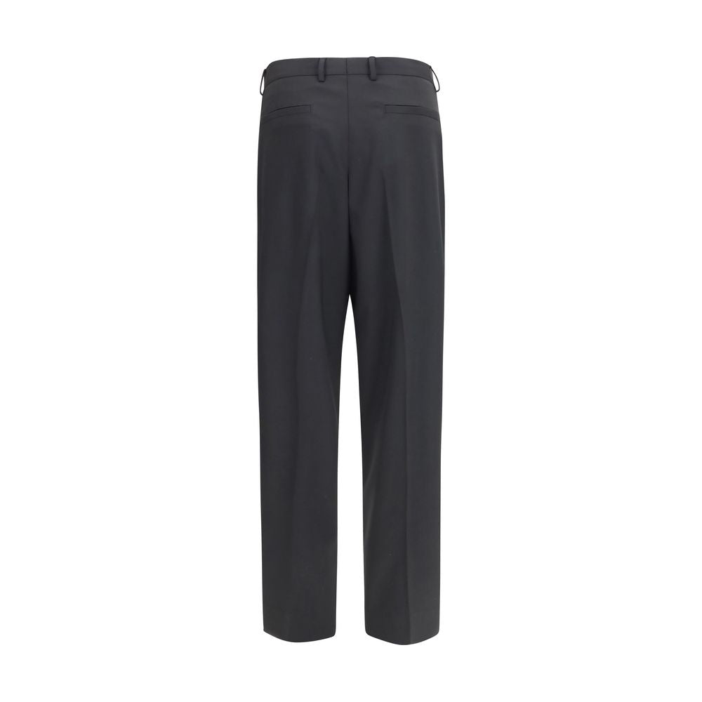 Dolce & Gabbana Wool Blend Wide-Leg Dress Trousers in Black