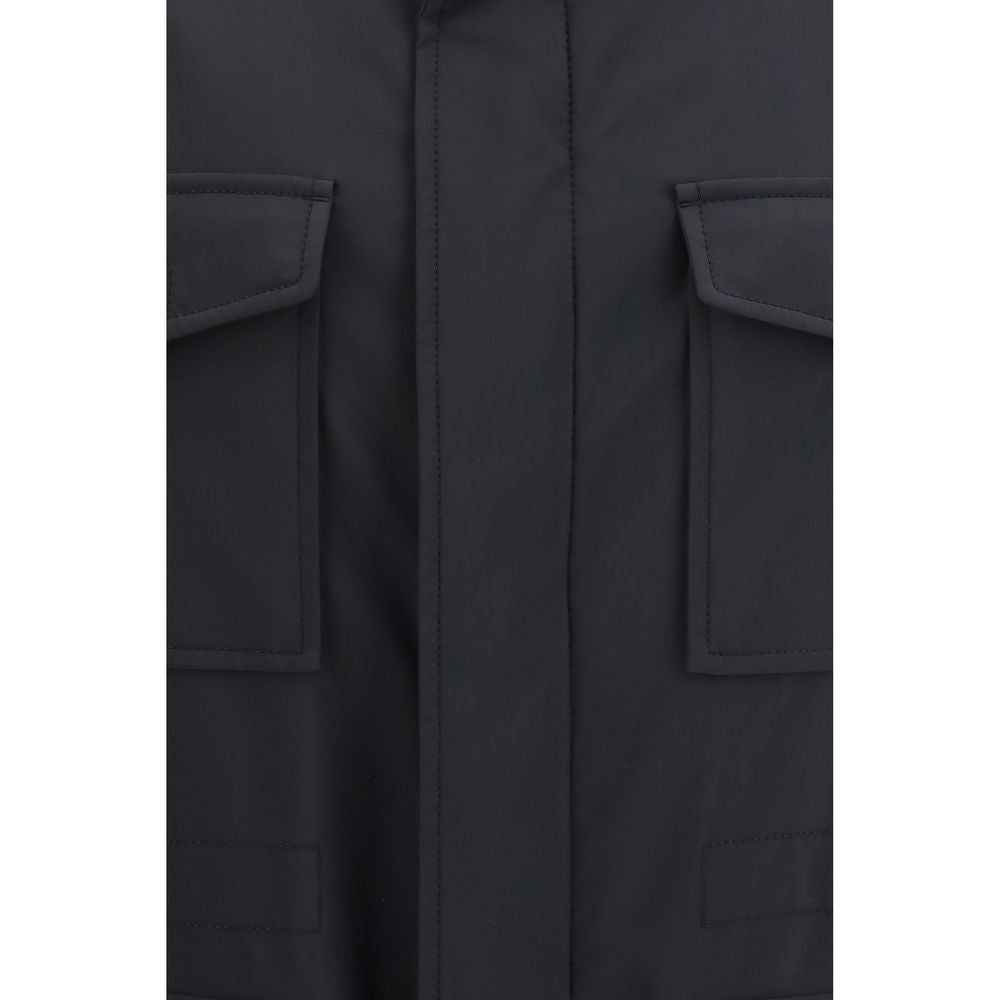 Brioni Wool Sahariana Full-Length Jacket in Blue