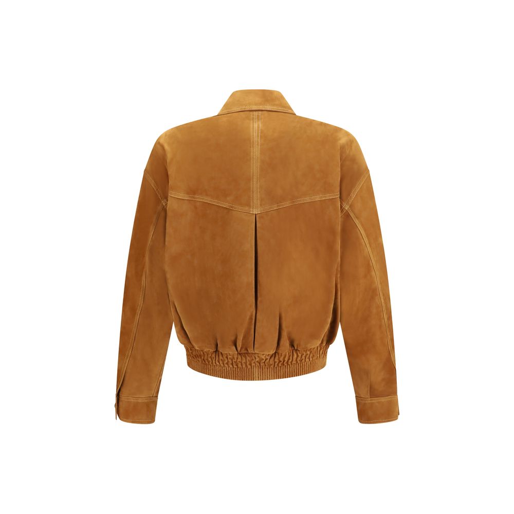 Versace Lamb Leather Jacket in Brown