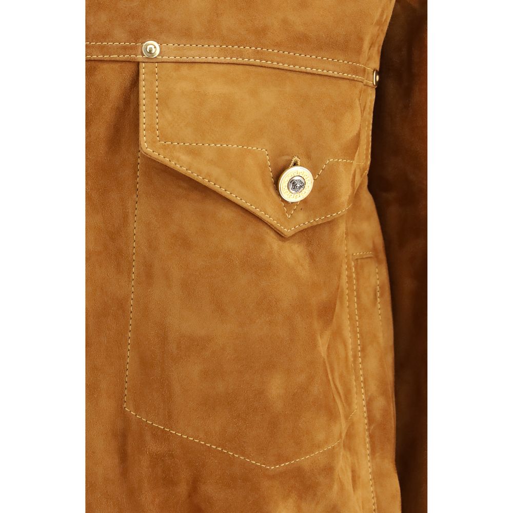 Versace Lamb Leather Jacket in Brown