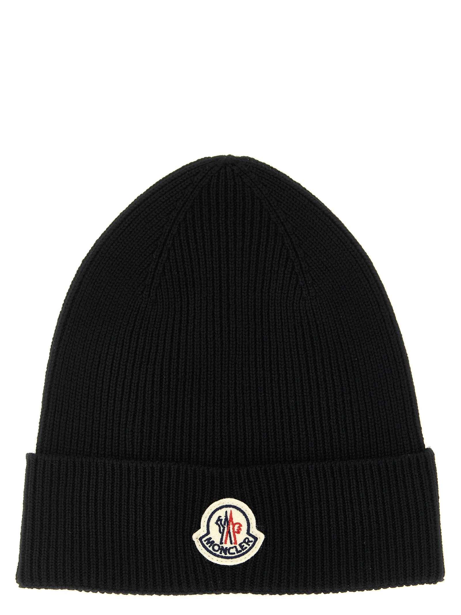Moncler Σκούφος από 100% Παρθένο Μαλλί σε Μαύρο