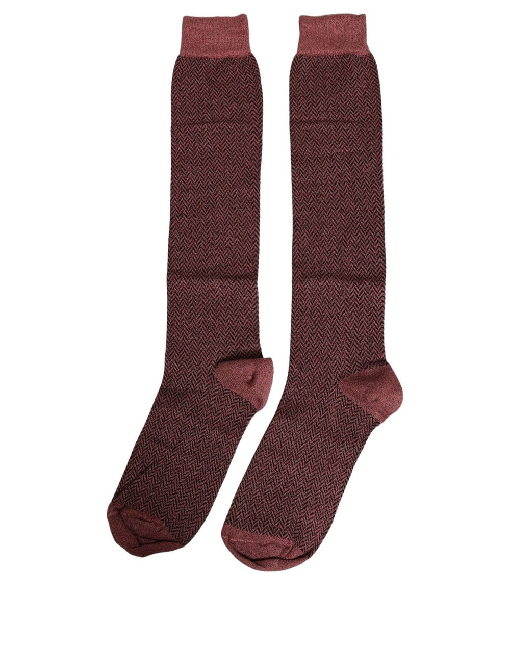 Dolce & Gabbana Over-the-Calf Ribbed Socks in Burgundy