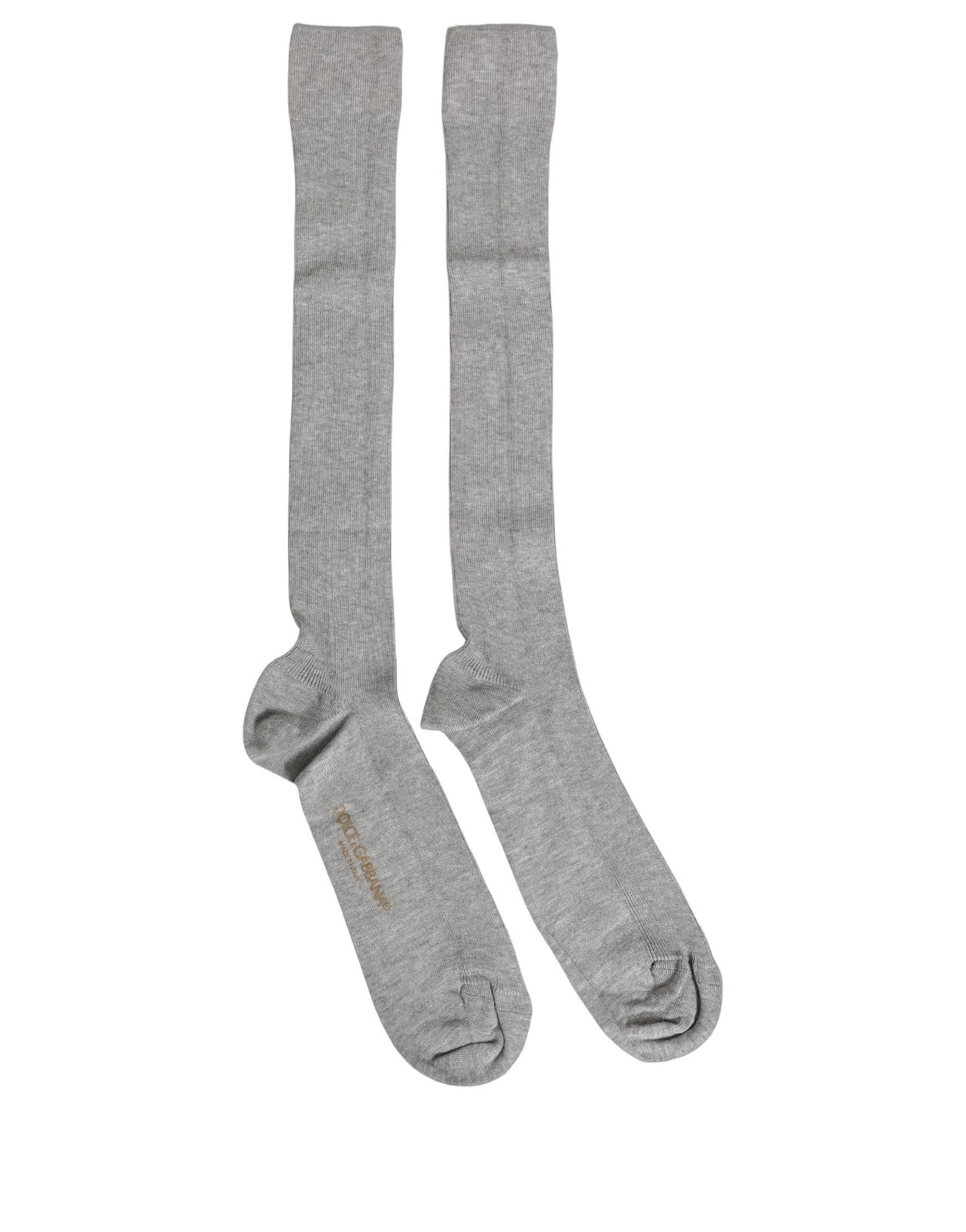 Dolce & Gabbana Viscose Over-The-Calf Socks in Gray