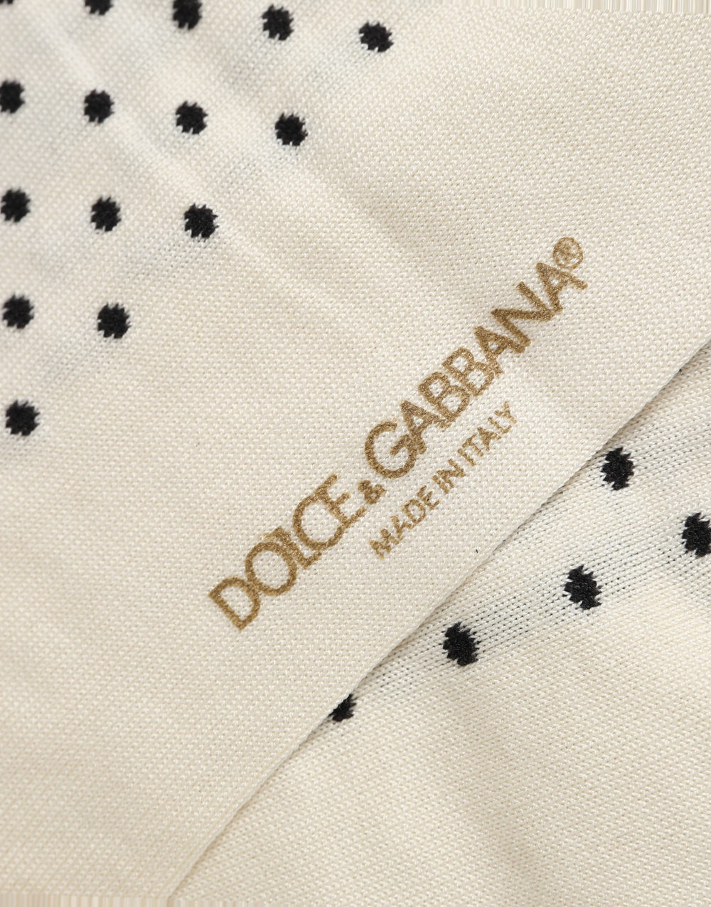 Dolce & Gabbana Βαμβακερές Κάλτσες με Πουά Σχέδιο σε Εκρού