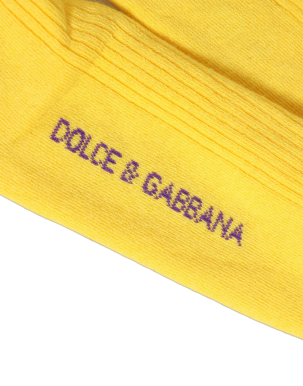 Dolce & Gabbana Βαμβακερές Κάλτσες Ριπ σε Κίτρινο