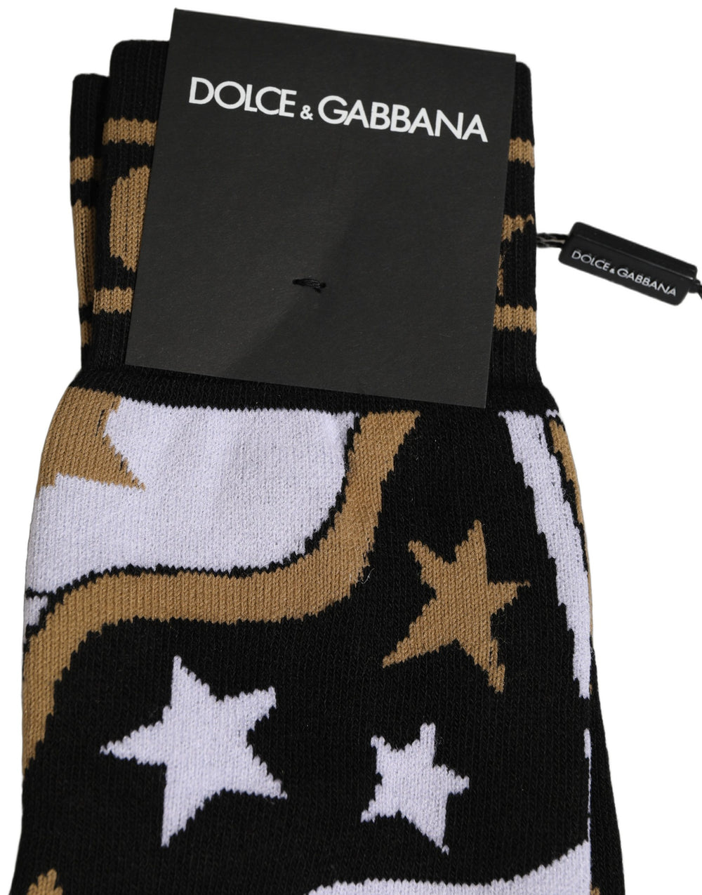Dolce & Gabbana Cotton Blend Over-the-Calf Socks in White with Polka Dot Pattern