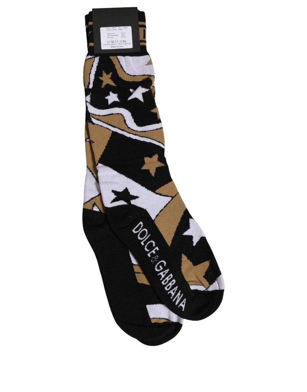 Dolce & Gabbana Cotton Blend Over-the-Calf Socks in White with Polka Dot Pattern