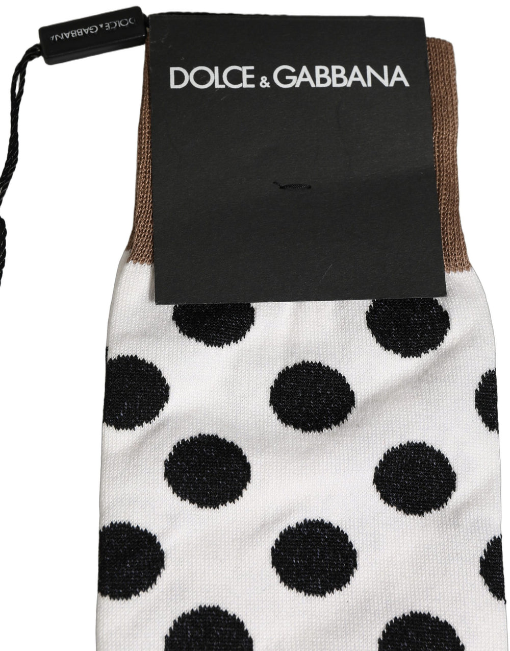 Dolce & Gabbana Cotton Blend Over-the-Calf Socks in White with Polka Dot Pattern