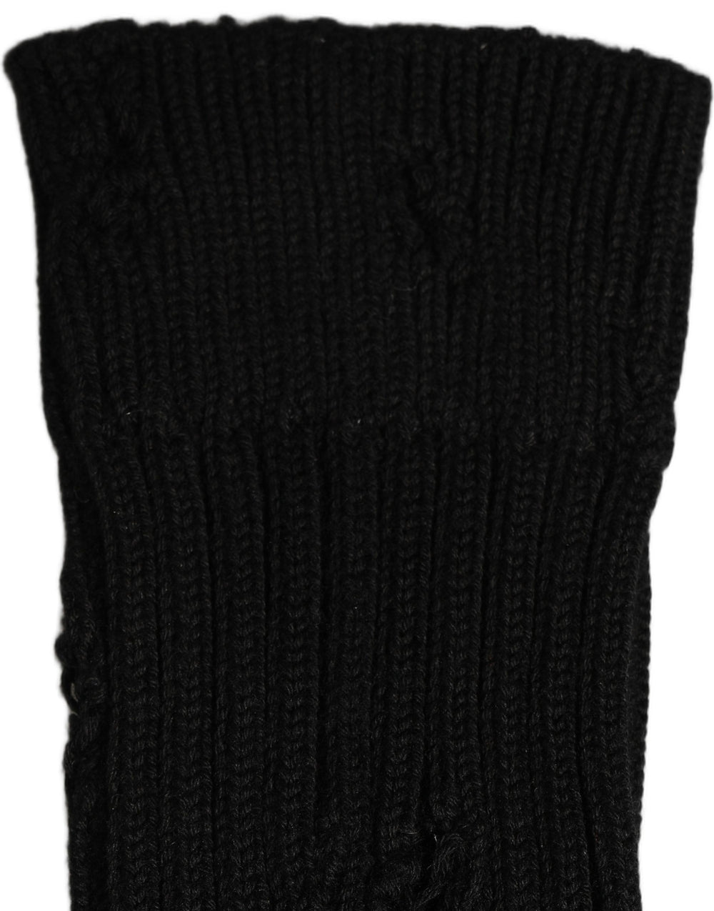Dolce & Gabbana Cotton Blend Distressed Ribbed Socks in Black