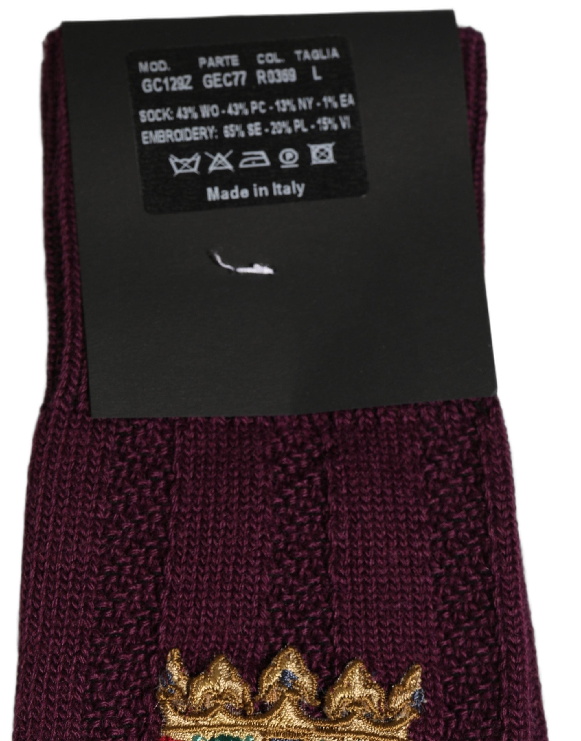 Dolce & Gabbana Wool Blend Knee-High Socks in Burgundy