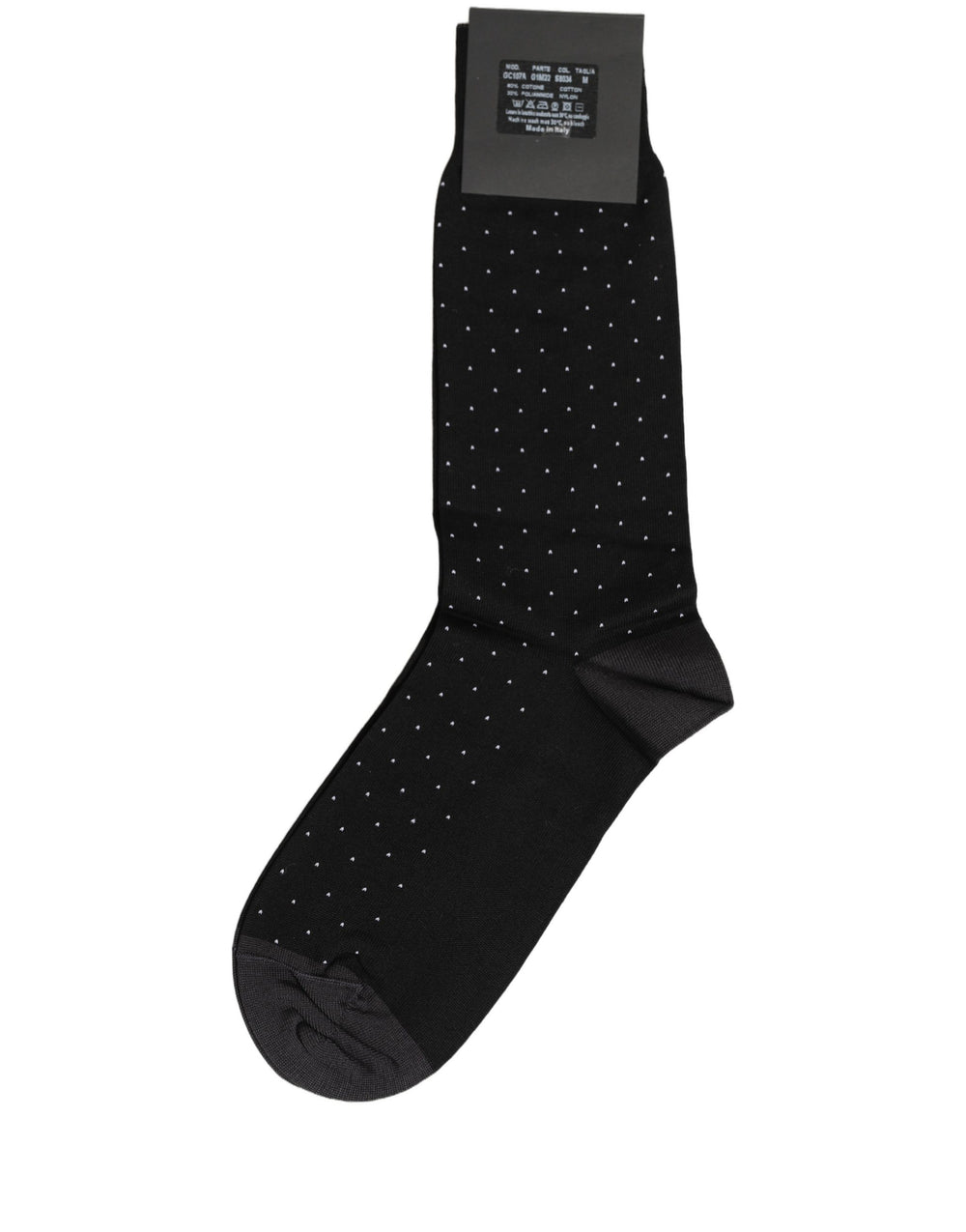 Men Black Cotton Polka Dot Mid Calf Accessory Socks