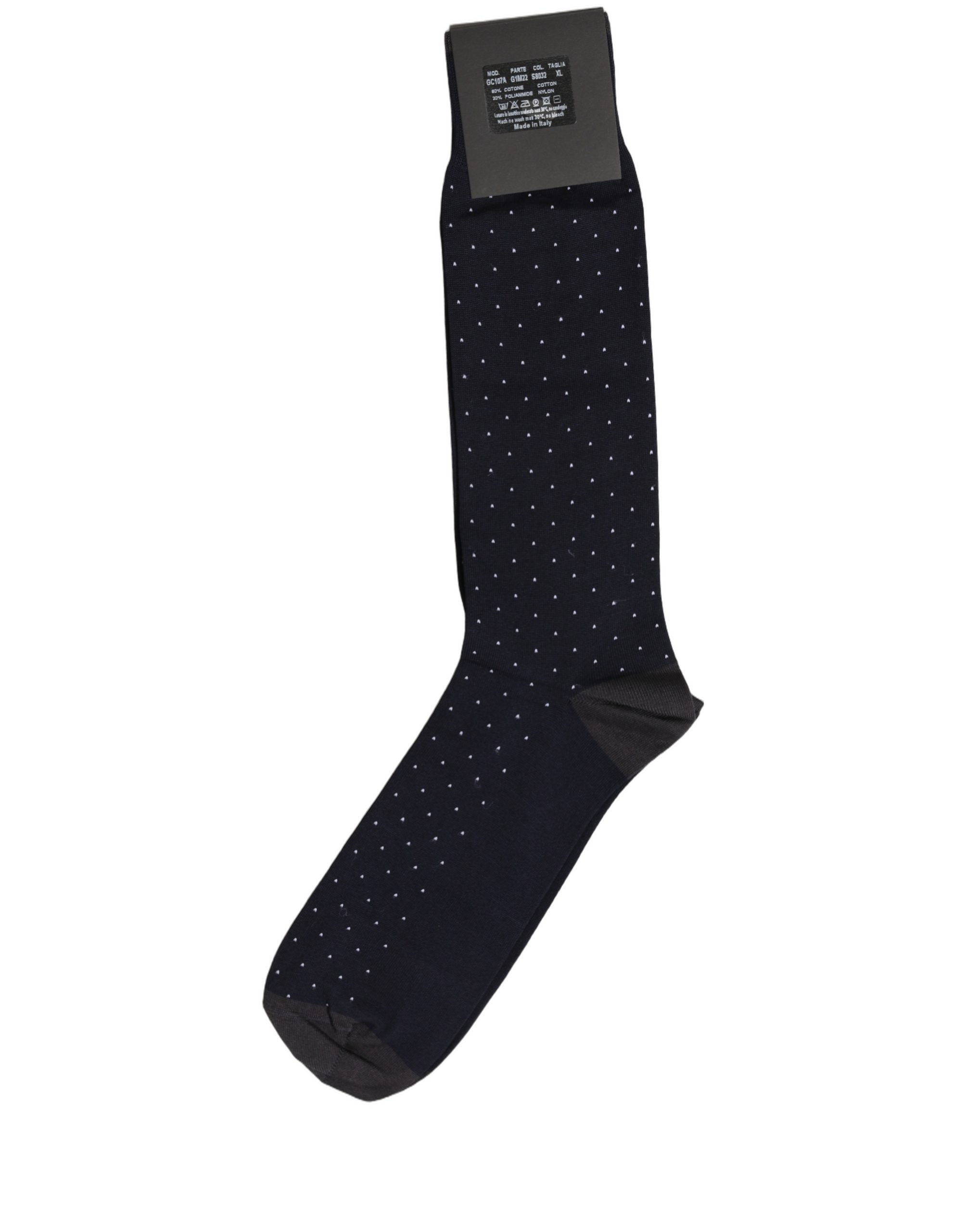 Dolce & Gabbana Cotton Blend Polka Dot Socks in Black