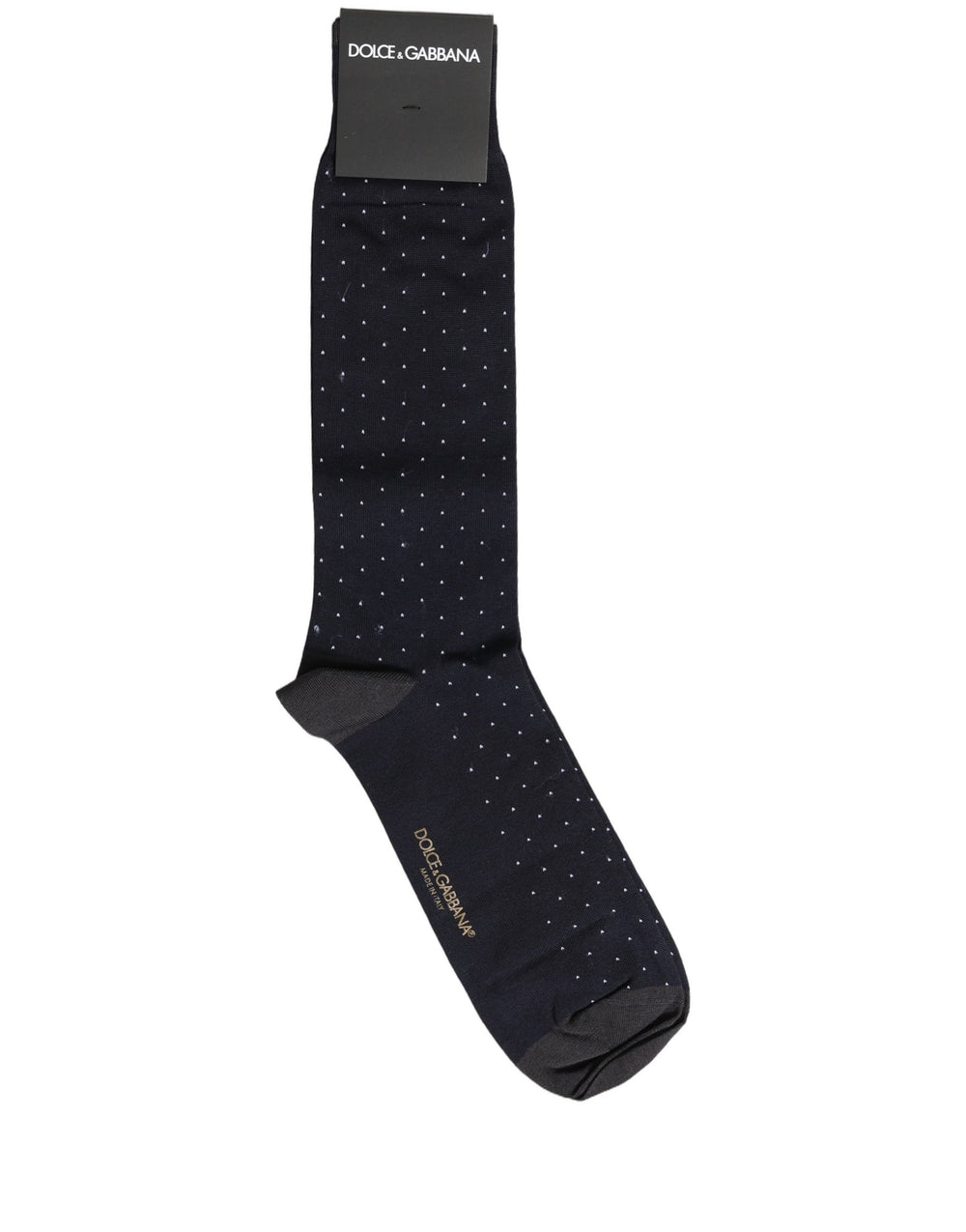 Men Black Cotton Polka Dot Mid Calf Accessory Socks
