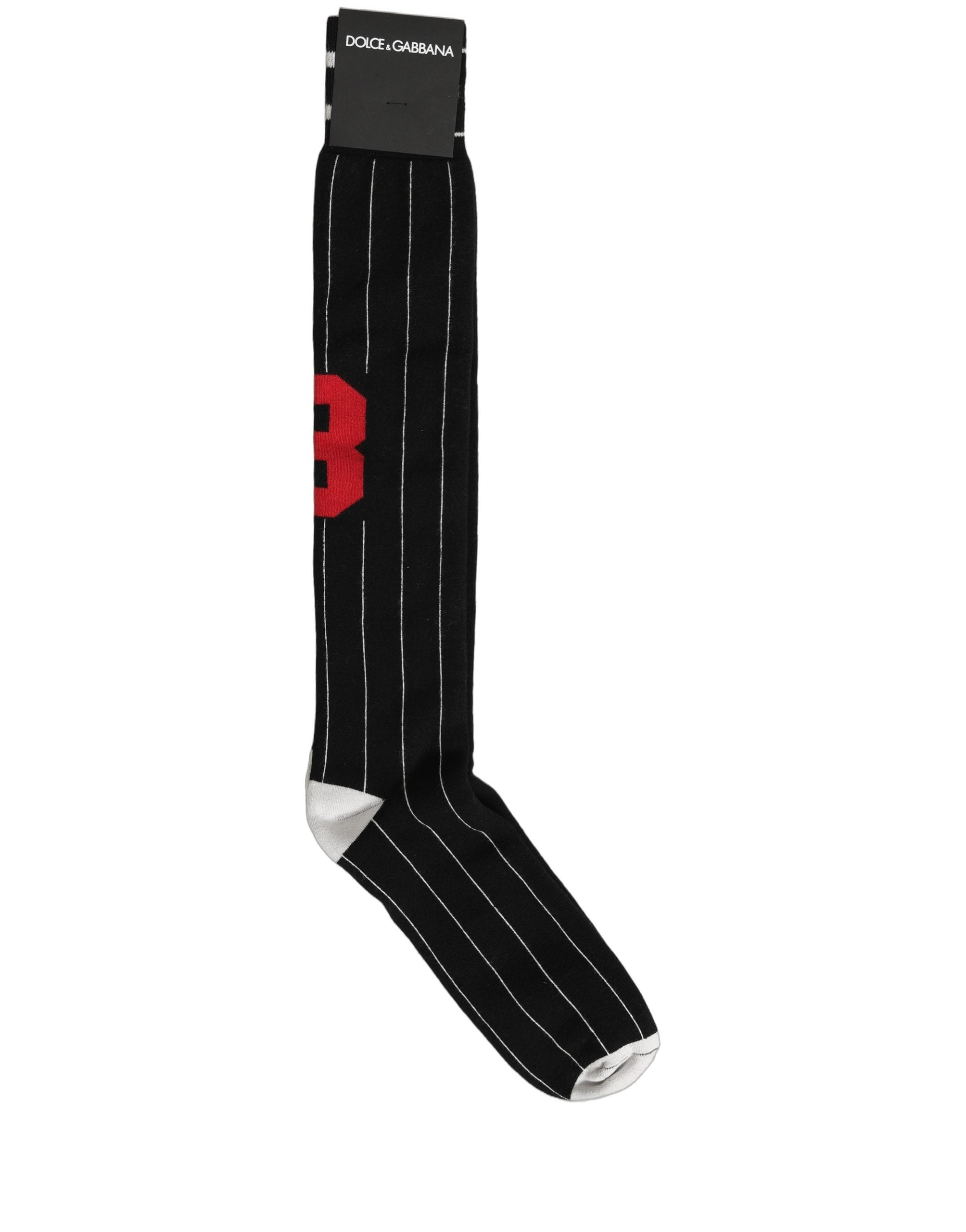 Dolce & Gabbana Pinstripe Knee-High Socks in Black